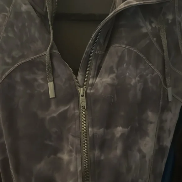 Lululemon Define Hooded Nulu Diamond dye jacket in graphite grey multi sz 8 - Picture 6 of 6